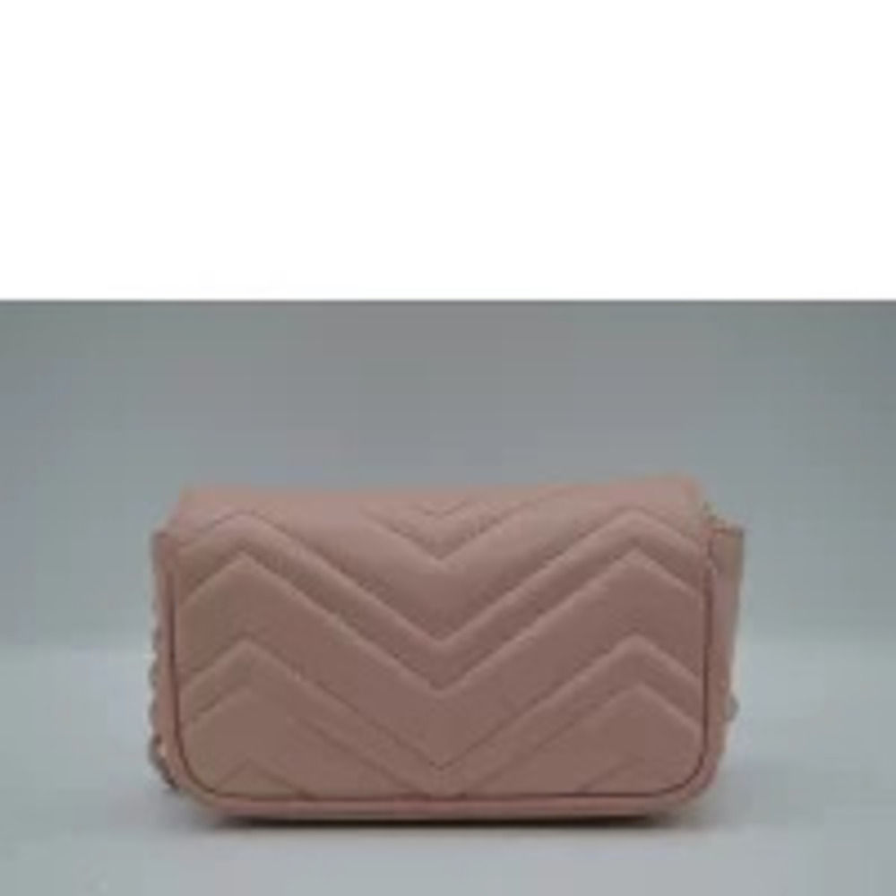 Gucci Chain Marmont Shoulder Leather Bag GG Black